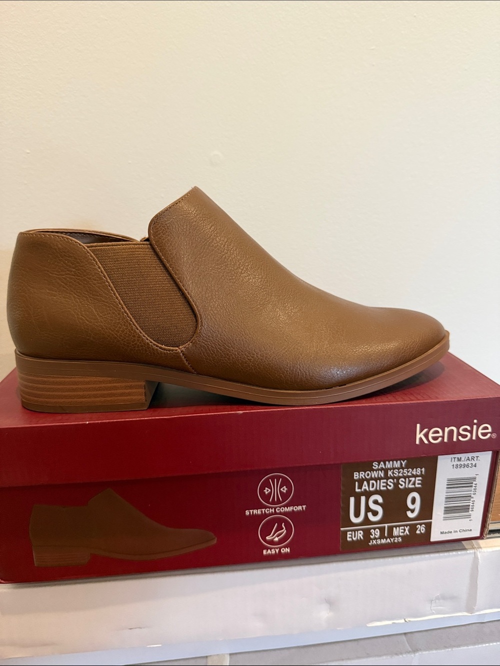 Kensie Sammy Slip-On Ankle Bootie in Brown Size 9 Women’s